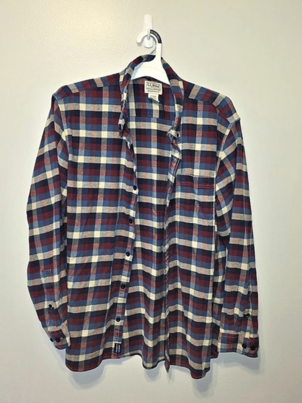 L.L.Bean Comfort Stretch Flannel Shirt, Traditional Fit Plaid XL